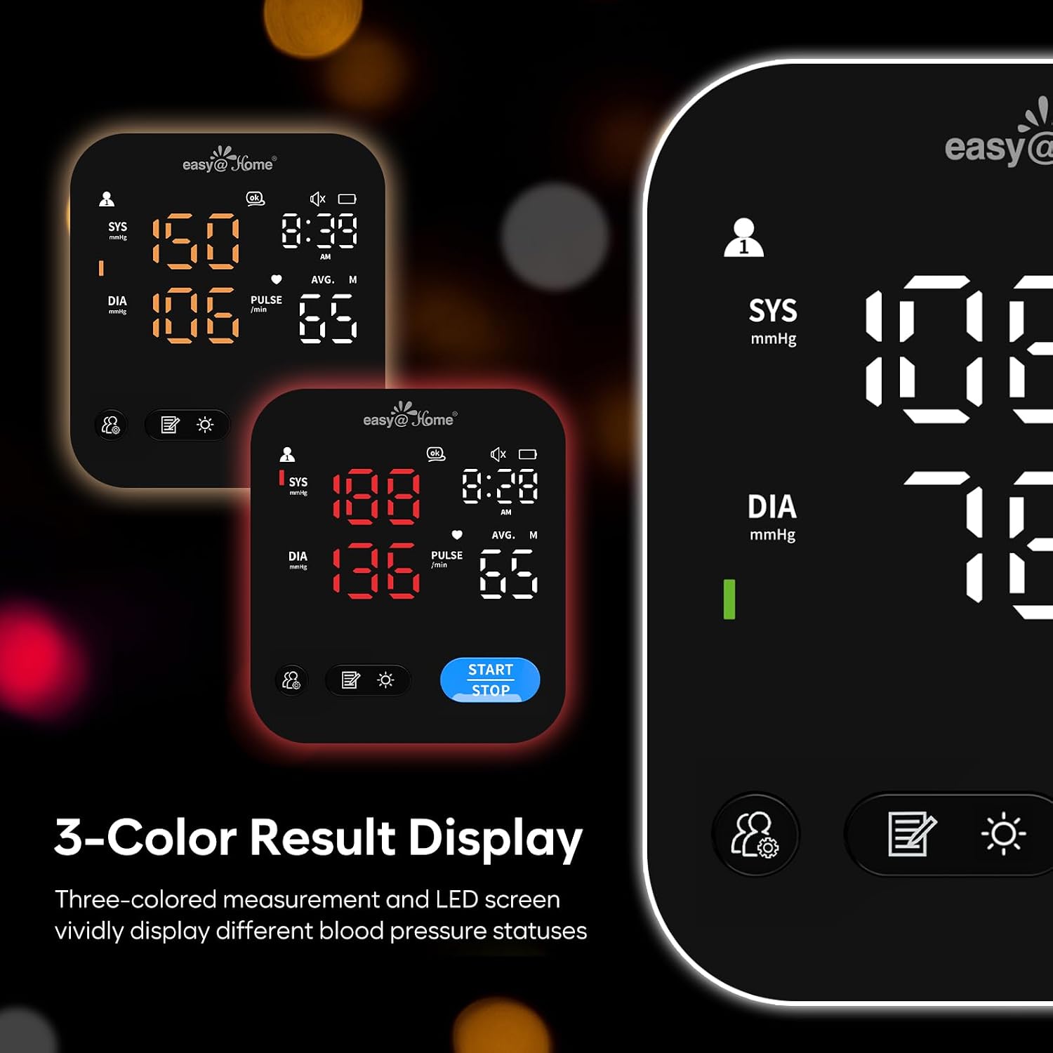 Detalle de Easy@Home EBP-703 Blood Pressure Monitor with Colour-Coded Results and Voice