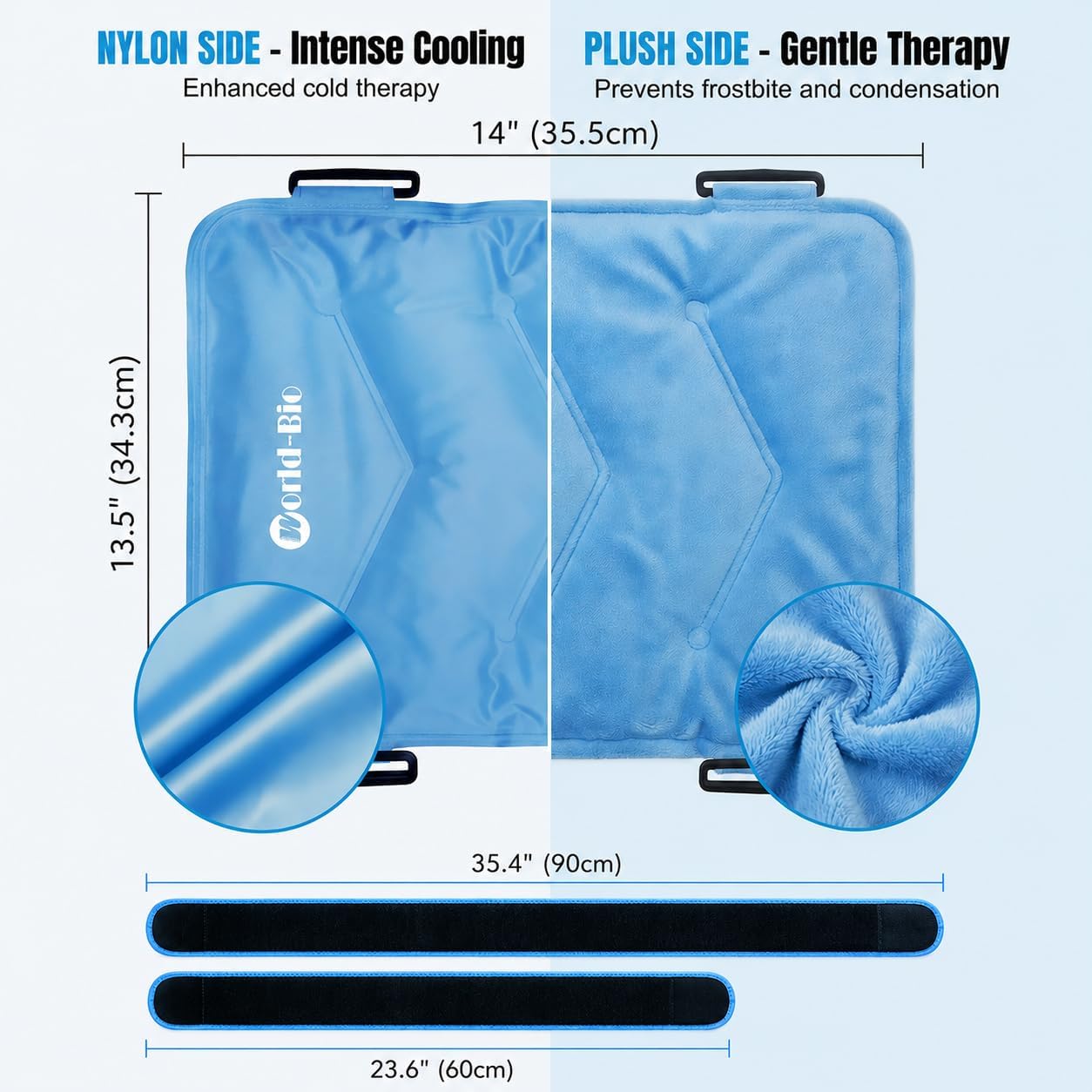 Detalle de World-Bio Hip Ice Pack Wrap for Post-Surgery and Hip Injuries, Reusable Hot/Cold