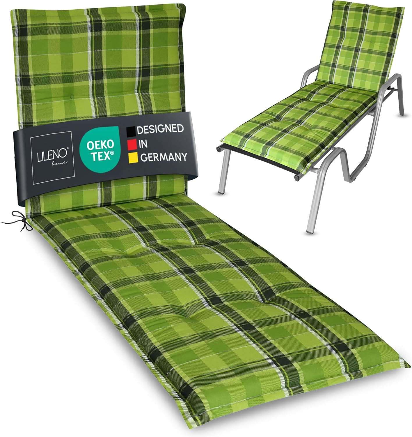 Thumbnail 6 de LILENO HOME Sonnenliege Auflage im 1-Set (Rollliege) – Uni Anthrazit, UV-geschützt