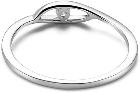 Detalle de Orovi Bague pour femme — Bague solitaire en or blanc 9 carats (375) avec diamant brillant 0,05 ct