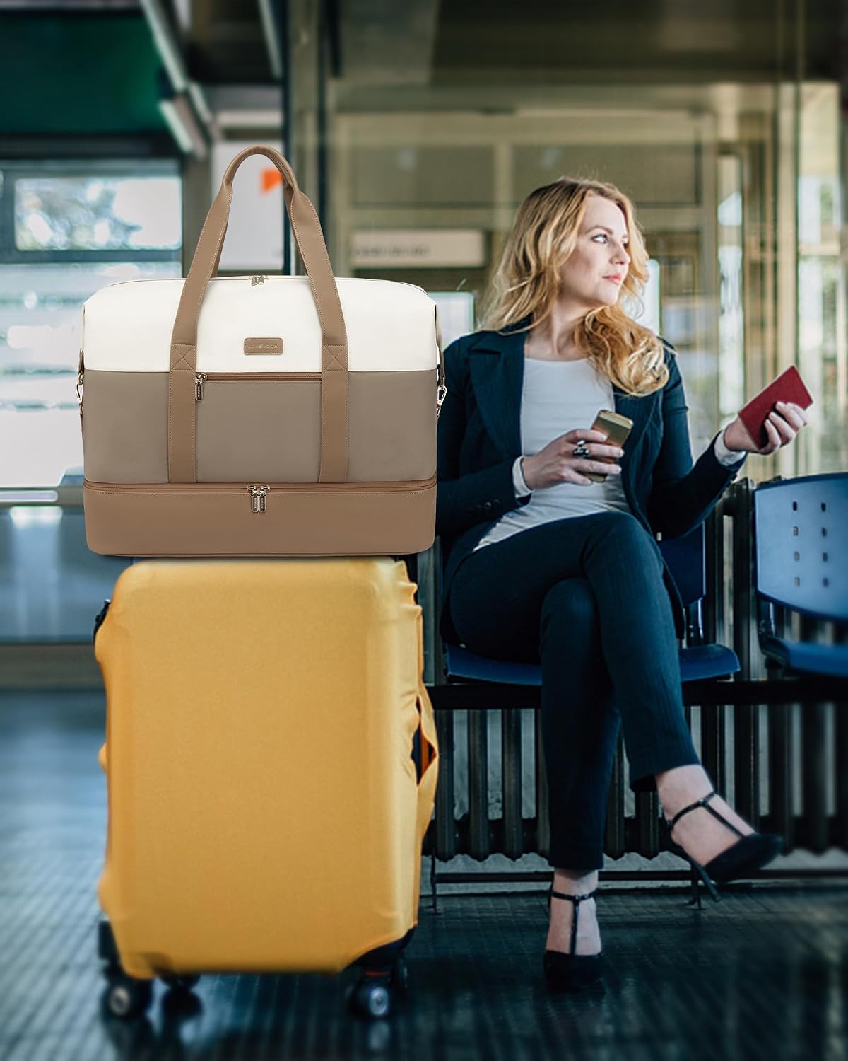 Thumbnail 6 de LOVEVOOK Reisetasche Damen Weekender Bag 60L – wasserdicht, Schuhfach und Dry/Wet-Trennfach