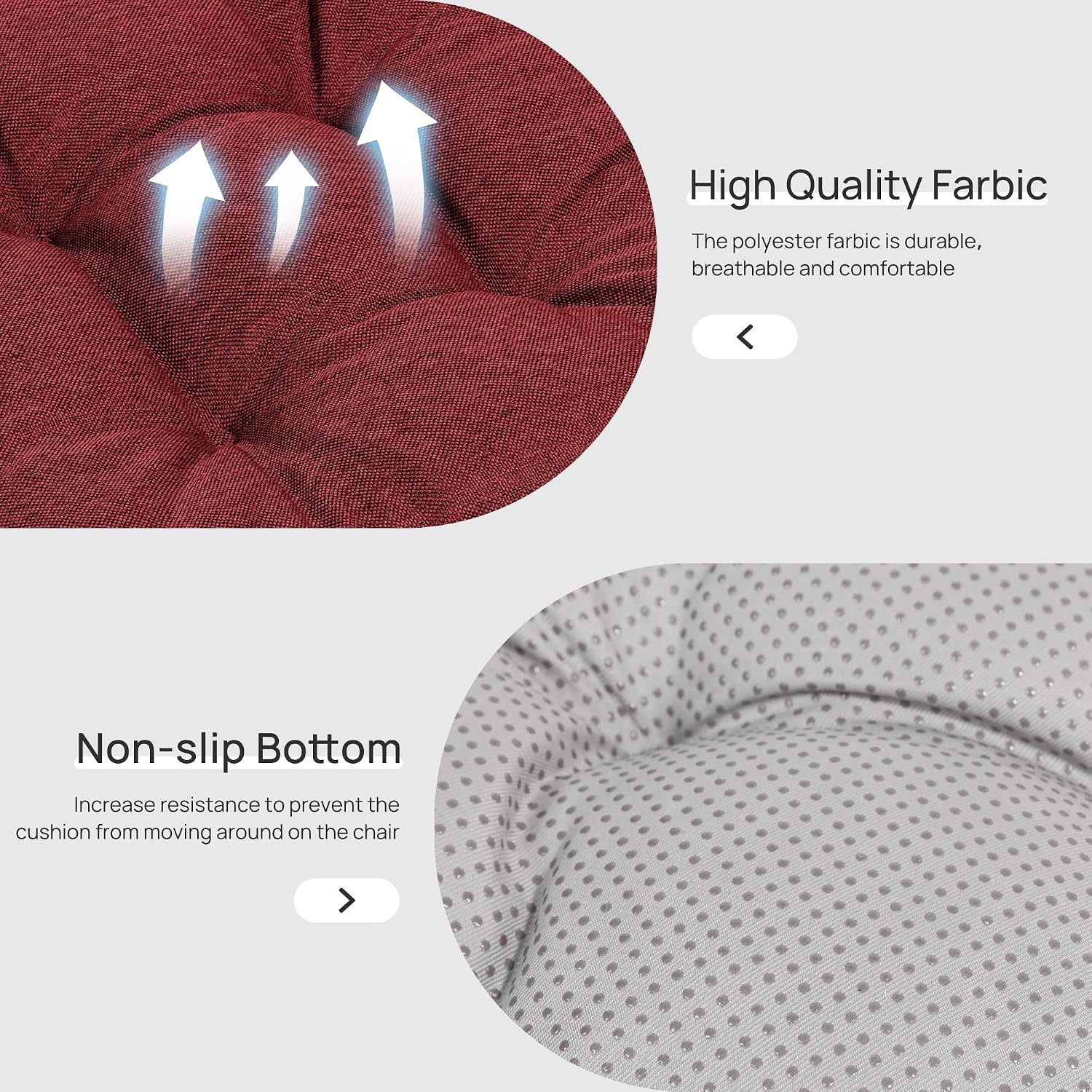 Thumbnail 4 de Love's cabin CCA23A1PZDB67M4 Memory Foam Chair Cushions, Burgundy, Set of 4