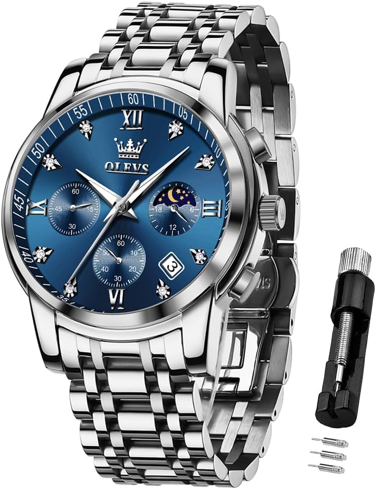 Detalle de OLEVS Herrenuhr 42 mm Quarz Uhr