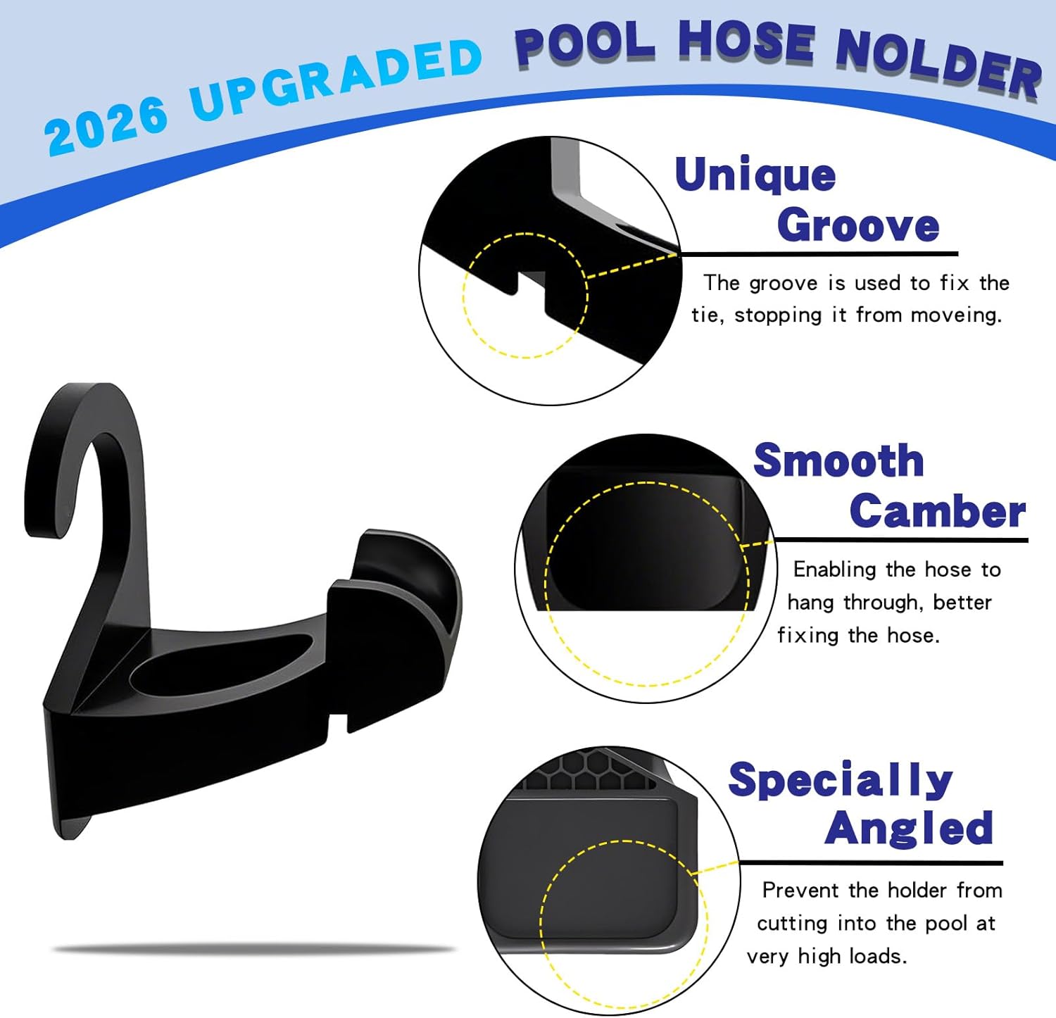 Detalle de 2er Set Pool-Schlauchhalterung 26–38 mm, Schwarz – kompatibel mit Intex/Bestway