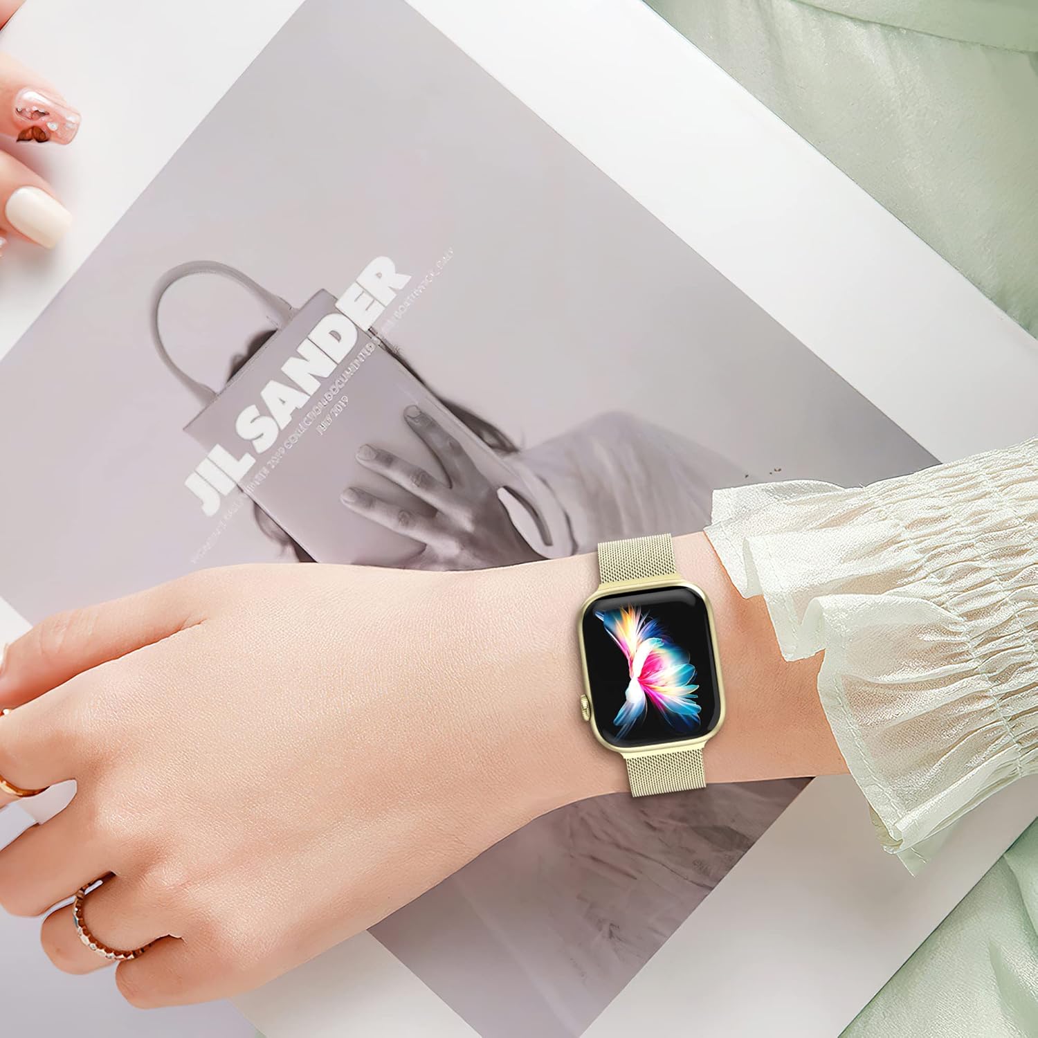 Thumbnail 6 de Higgs Metal Strap for Apple Watch – Magnetic Mesh Band, 38–49mm, for iWatch Series & SE