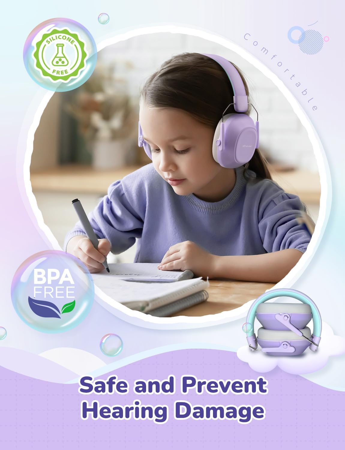 Thumbnail 2 de iClever Ear Defenders for Children SNR 29dB
