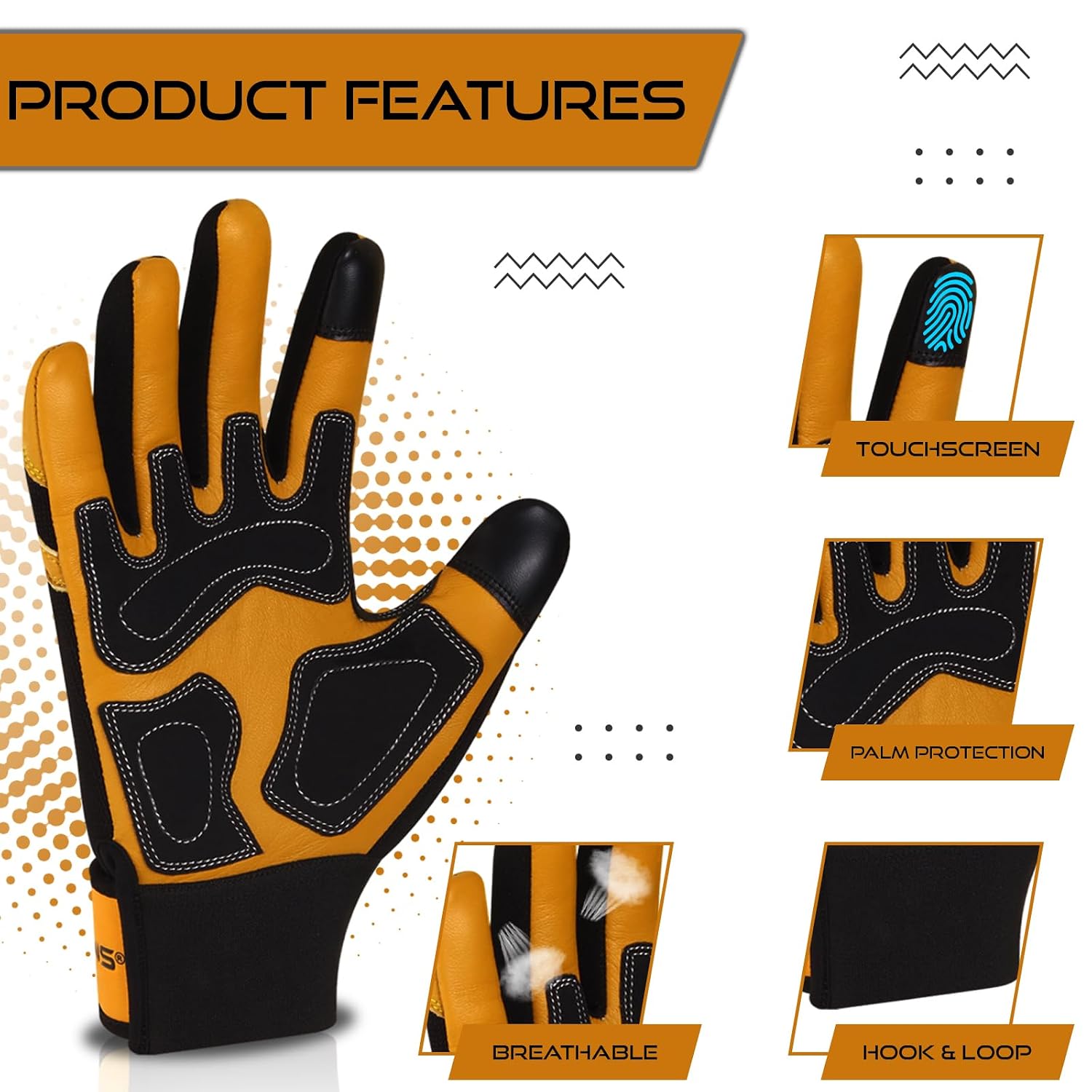 Detalle de SAWANS Leather Gardening Gloves Thorn proof M