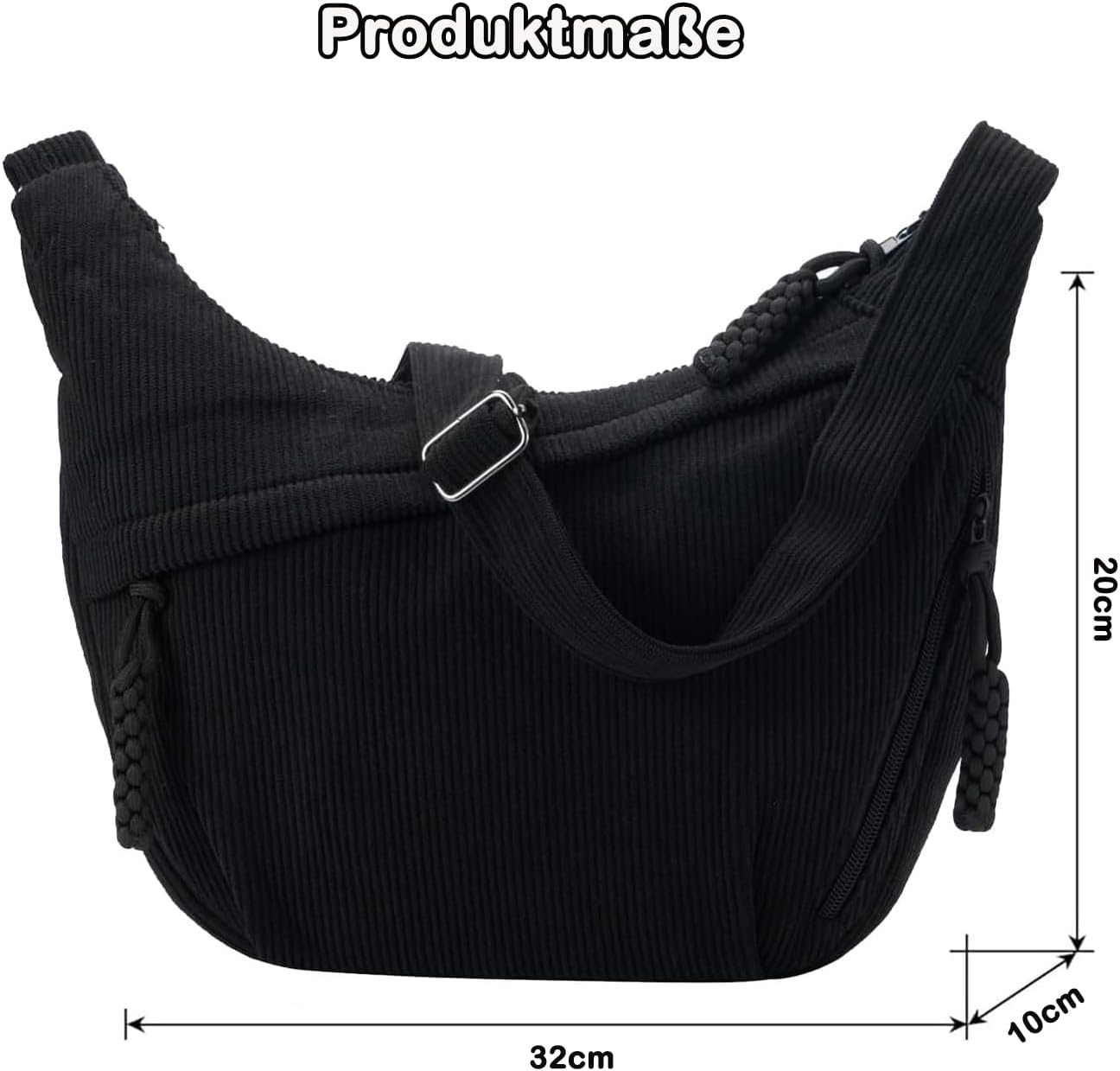 Thumbnail 2 de Aphorya Halbmond Umhängetasche – Cord Crossbody Moon Bag für Damen