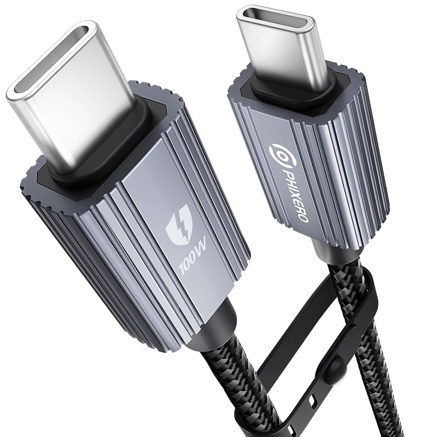 Detalle de PHIXERO 100W USB-C-auf-USB-C Kabel 3 m – Nylongeflochtenes PD 3.0 Kabel für MacBook, iPhone 17/16/15, Galaxy S25/S24, Steam Deck
