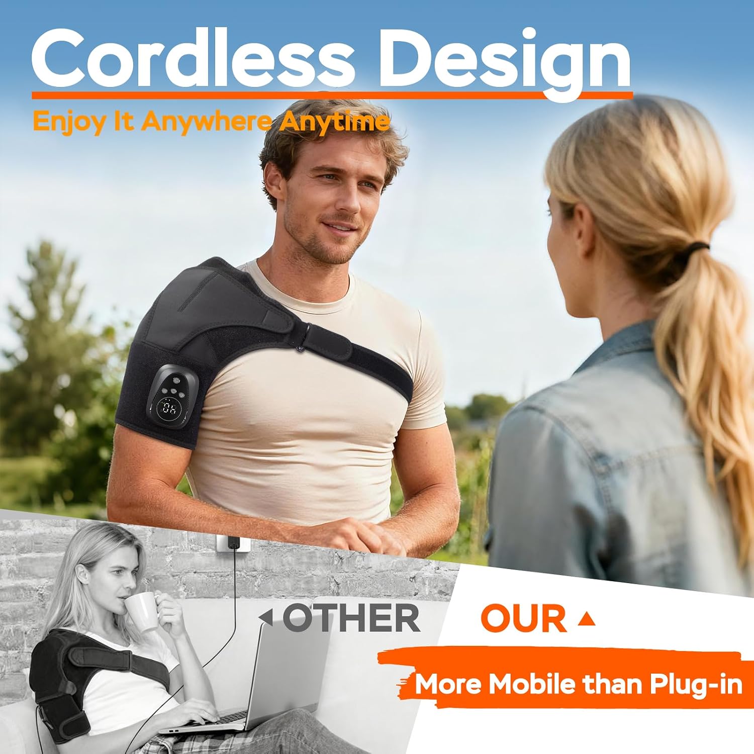 Thumbnail 5 de GINEKOO Heated Shoulder Wrap for Right Shoulder with Red Light and Massage