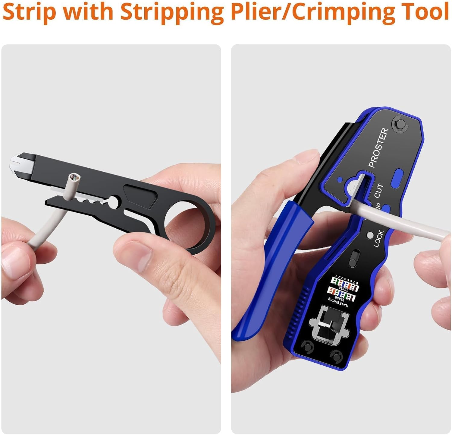 Thumbnail 6 de Proster Bleu, Pince seul 3-in-1 RJ45 Crimp Tool for Cat5 and Cat6