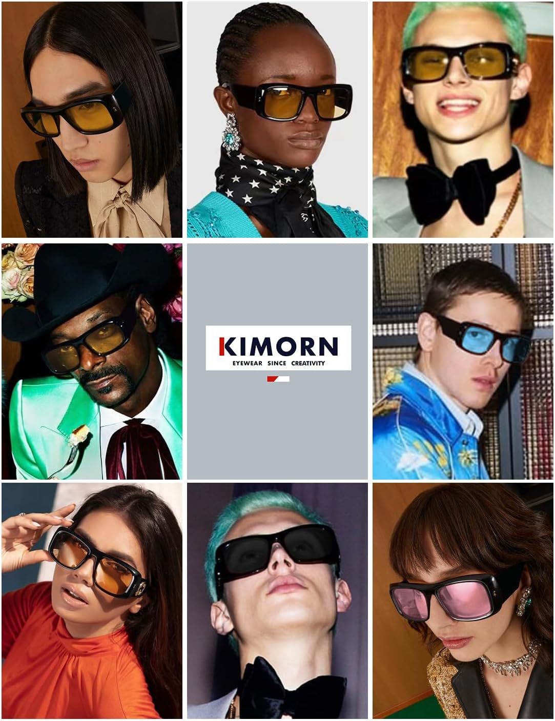 Thumbnail 1 de kimorn Sunglasses for Women and Men – Trendy Retro Oversize Square Frames K1337