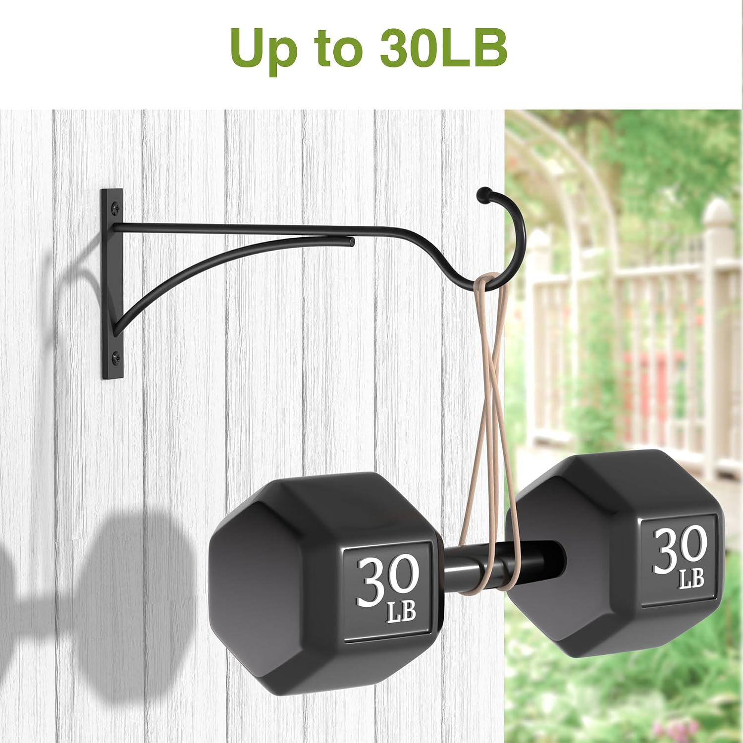Thumbnail 4 de Saffruff 2 Pack 28cm Hanging Basket Brackets Outdoor for Walls, Fences, and More
