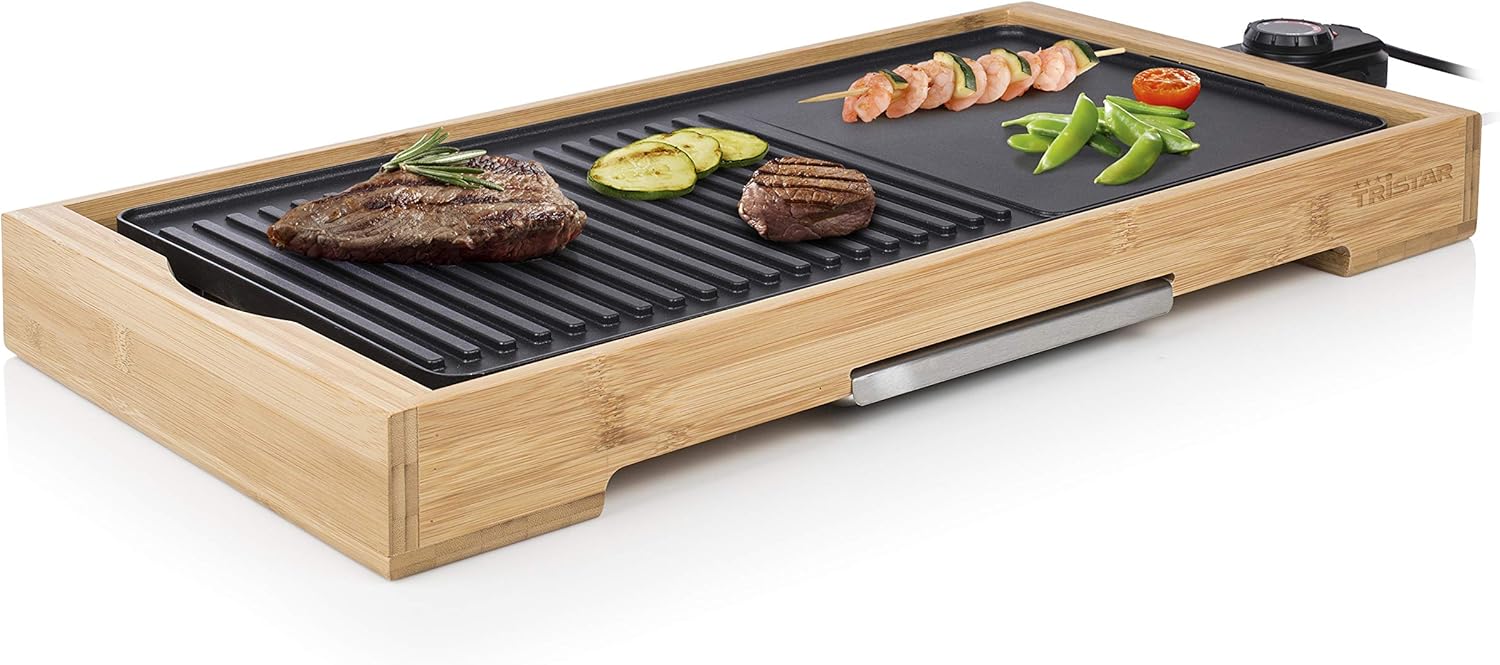 Thumbnail 1 de Tristar Piastra Elettrica Bamboo XL BP-2641 Grill, Bamboo Nero