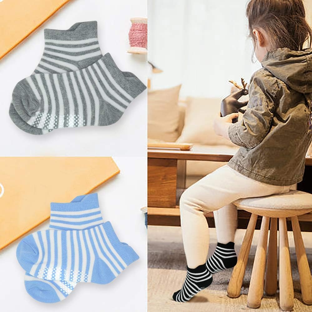 Thumbnail 5 de HYCLES Baby Grip Socks 12 Pairs for 0-7 Years – Non-Slip Toddler Socks with Cartoon Designs