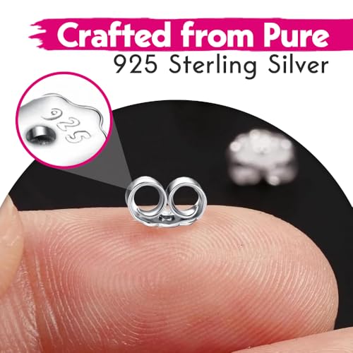Detalle 2 de 925 Sterling Silver Butterfly Earring Backs for Studs – 8pcs/4 Pairs by The Bead Shop