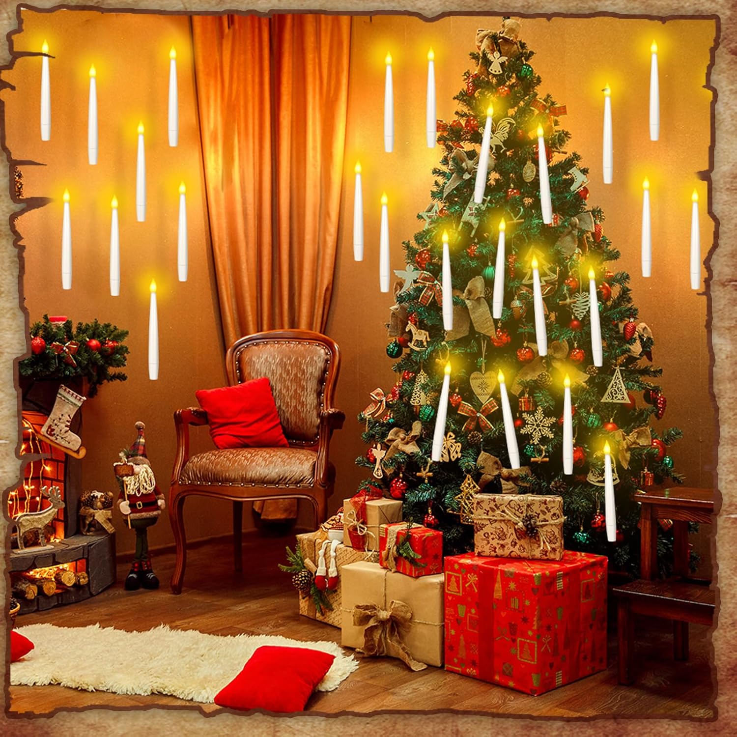 Detalle de Aptliton 24pcs Floating Candles with Wand Remote (Flameless LED) with 6H Timer