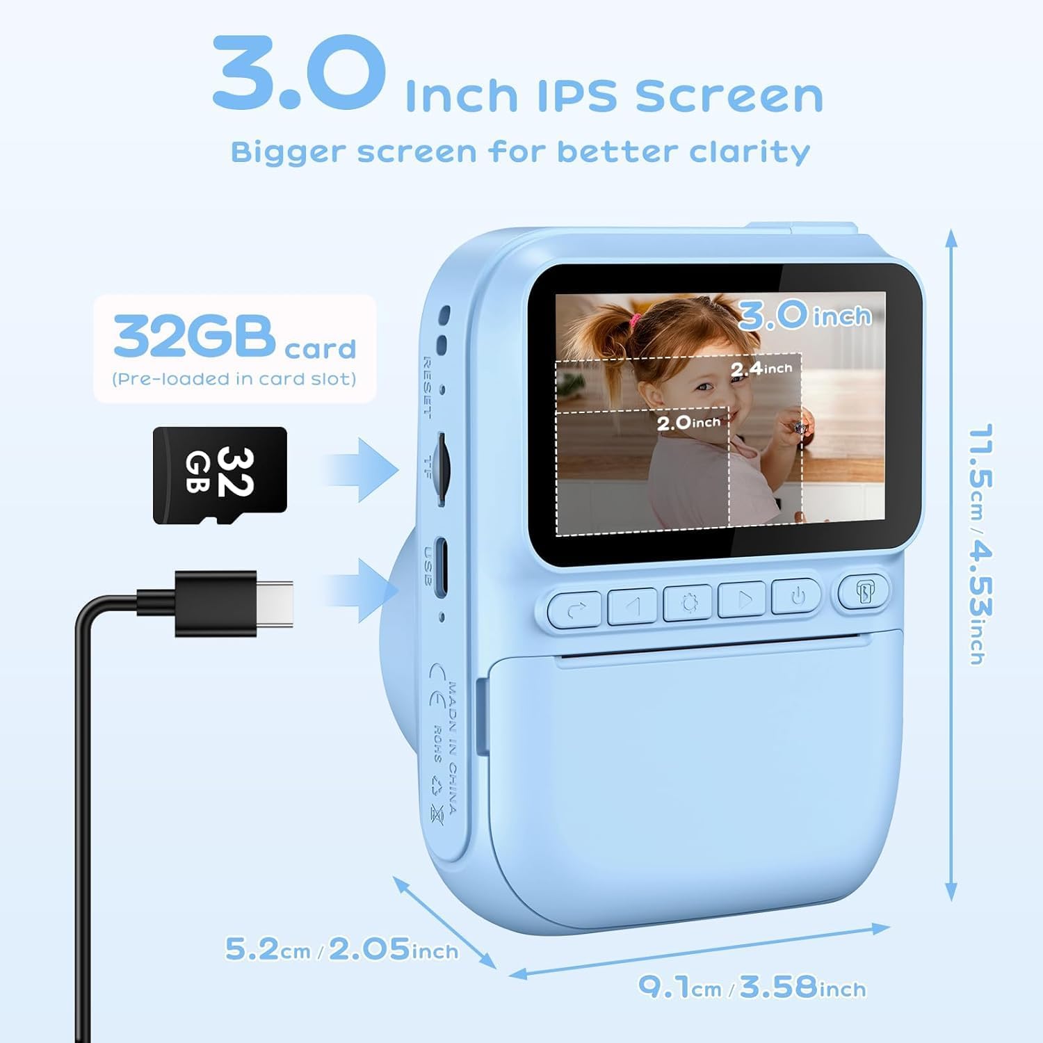 Thumbnail 2 de GREENKINDER Kids Camera 1080P with 3.0" screen