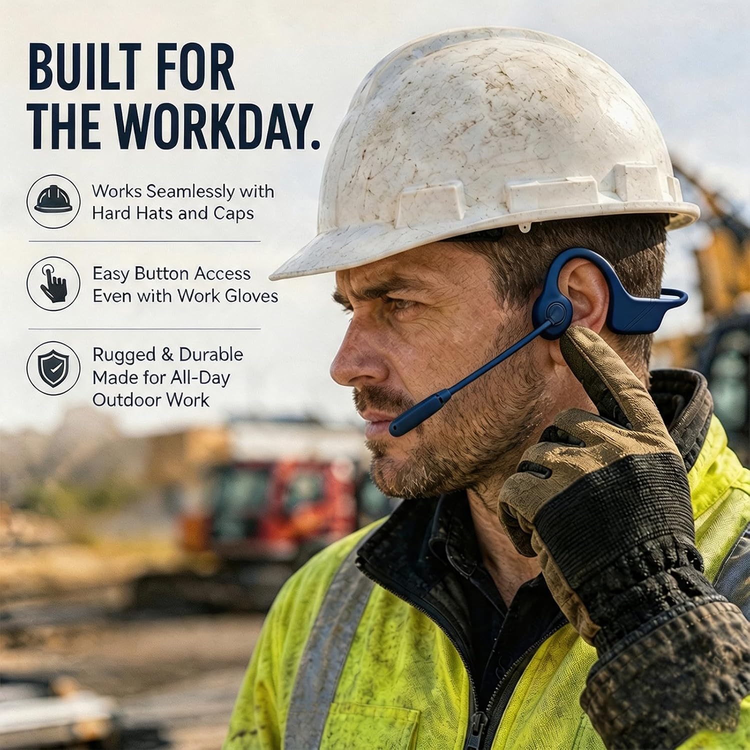Detalle 2 de Hostena DG10 Open-Ear Bone Conduction Headset with Noise-Canceling Mic