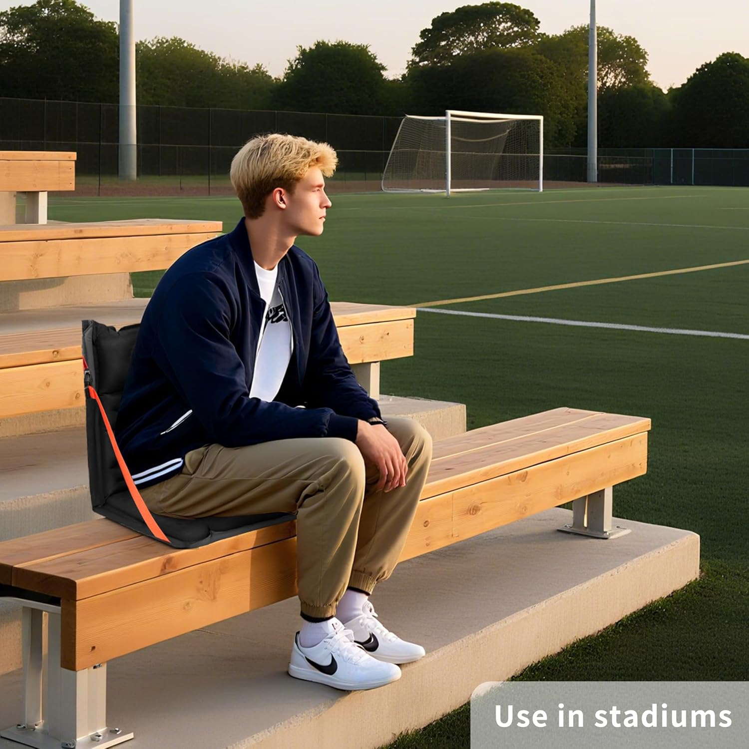 Thumbnail 1 de ONTYZZ aufblasbarer Stadionsitz mit Rückenlehne – wasserdichter, tragbarer Klappstuhl für Outdoor & Balkon