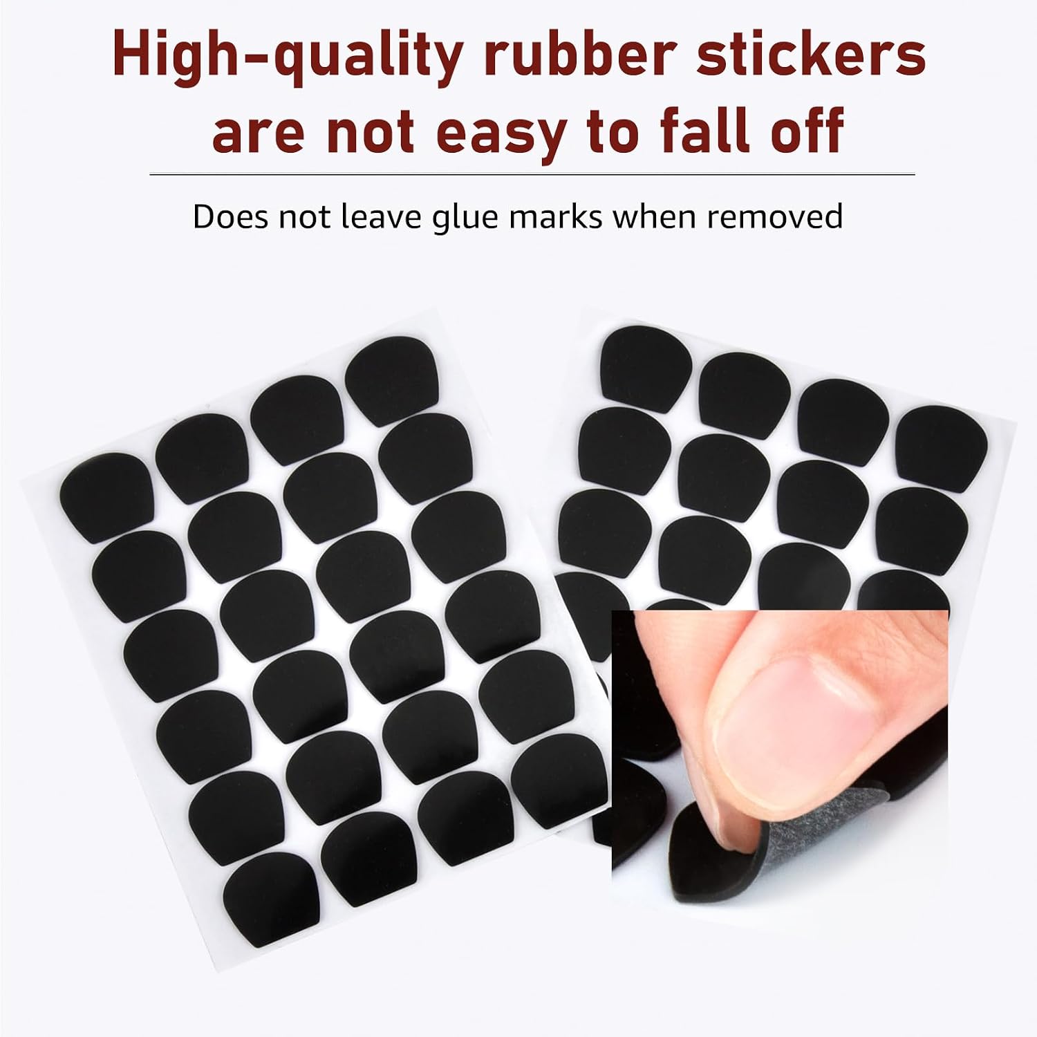 Detalle 2 de HONZUEN 48 Stück Gitarrenplektrum-Aufkleber – Selbstklebende, rutschfeste Plektrum-Aufkleber (1 mm) für Gitarren, Ukulele und Bass