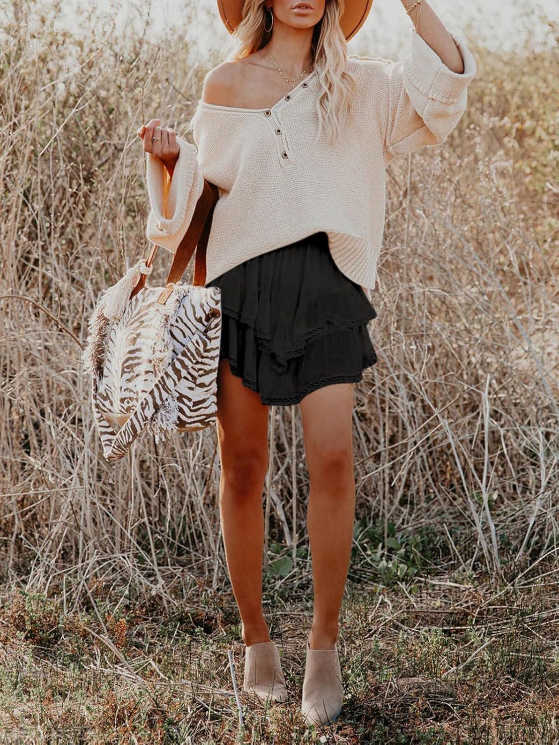 Thumbnail 4 de Aoudery Flowy Shorts High-Waist Mini Skort