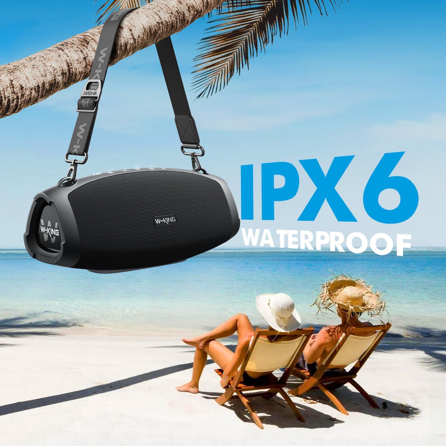 Detalle 1 de W-KING X10 Bluetooth Speaker, 120W Max, IPX6, Triple Passive Radiators