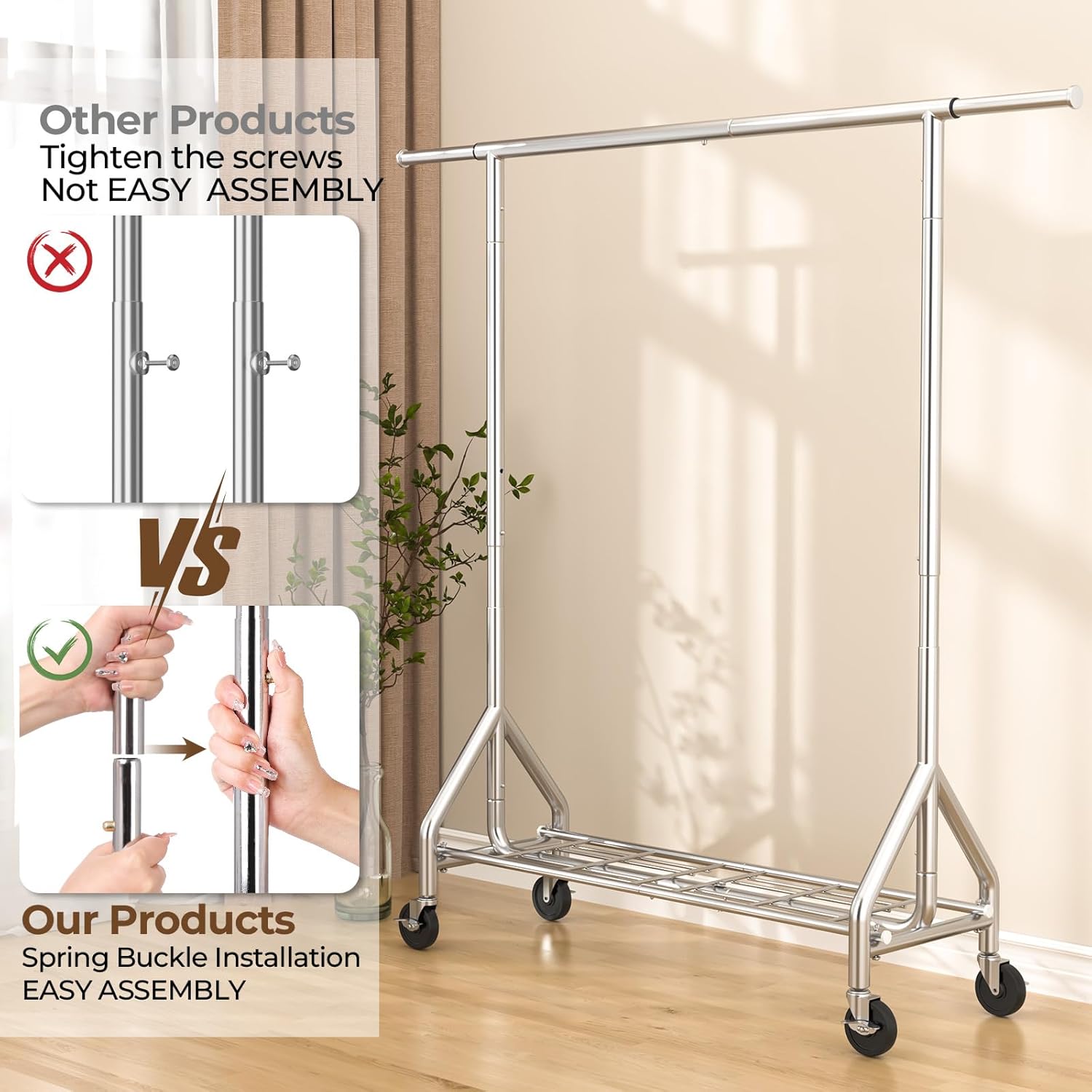 Thumbnail 5 de HYSEYY Heavy Duty Clothes Rack 450 lbs