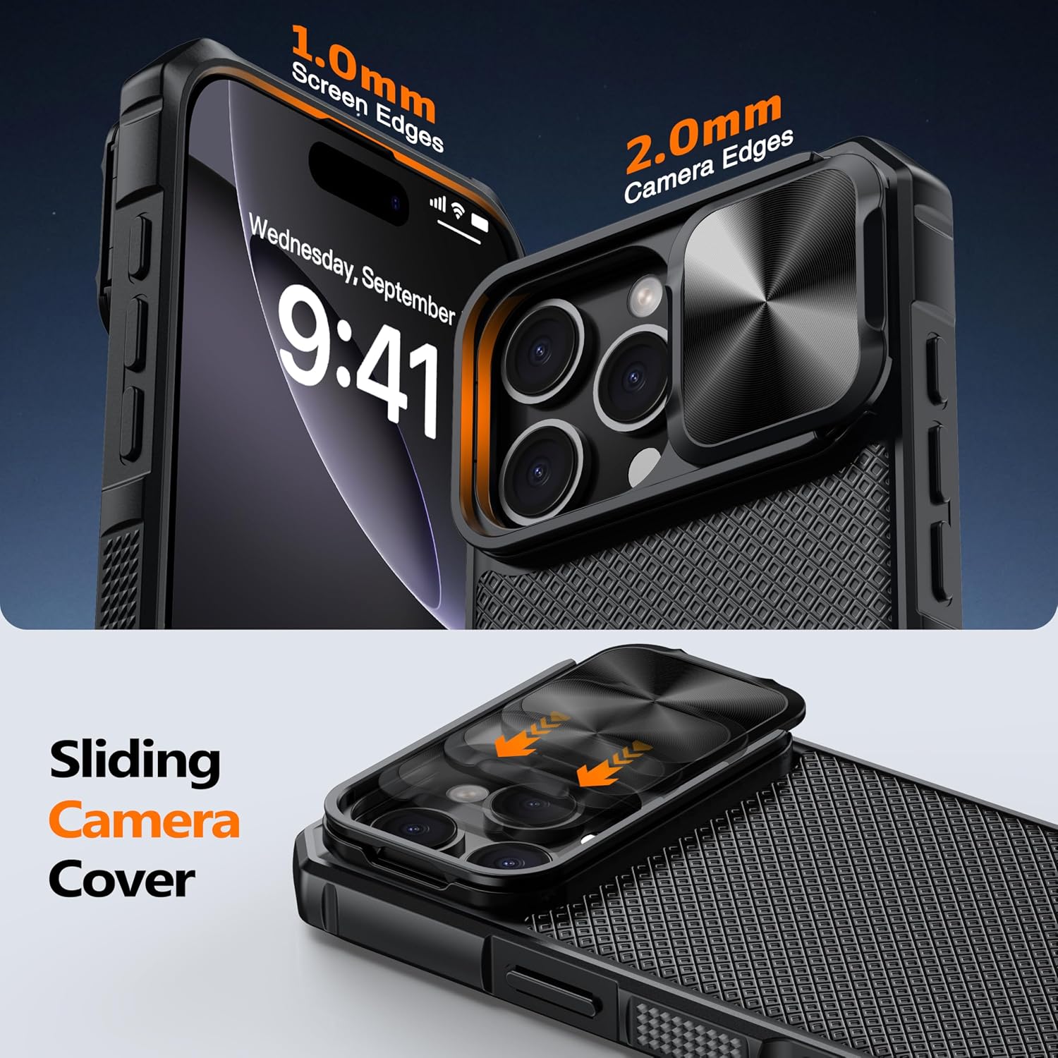 Detalle de GIVELOT iPhone 16 Pro Max Case with Slide Camera Cover and Kickstand