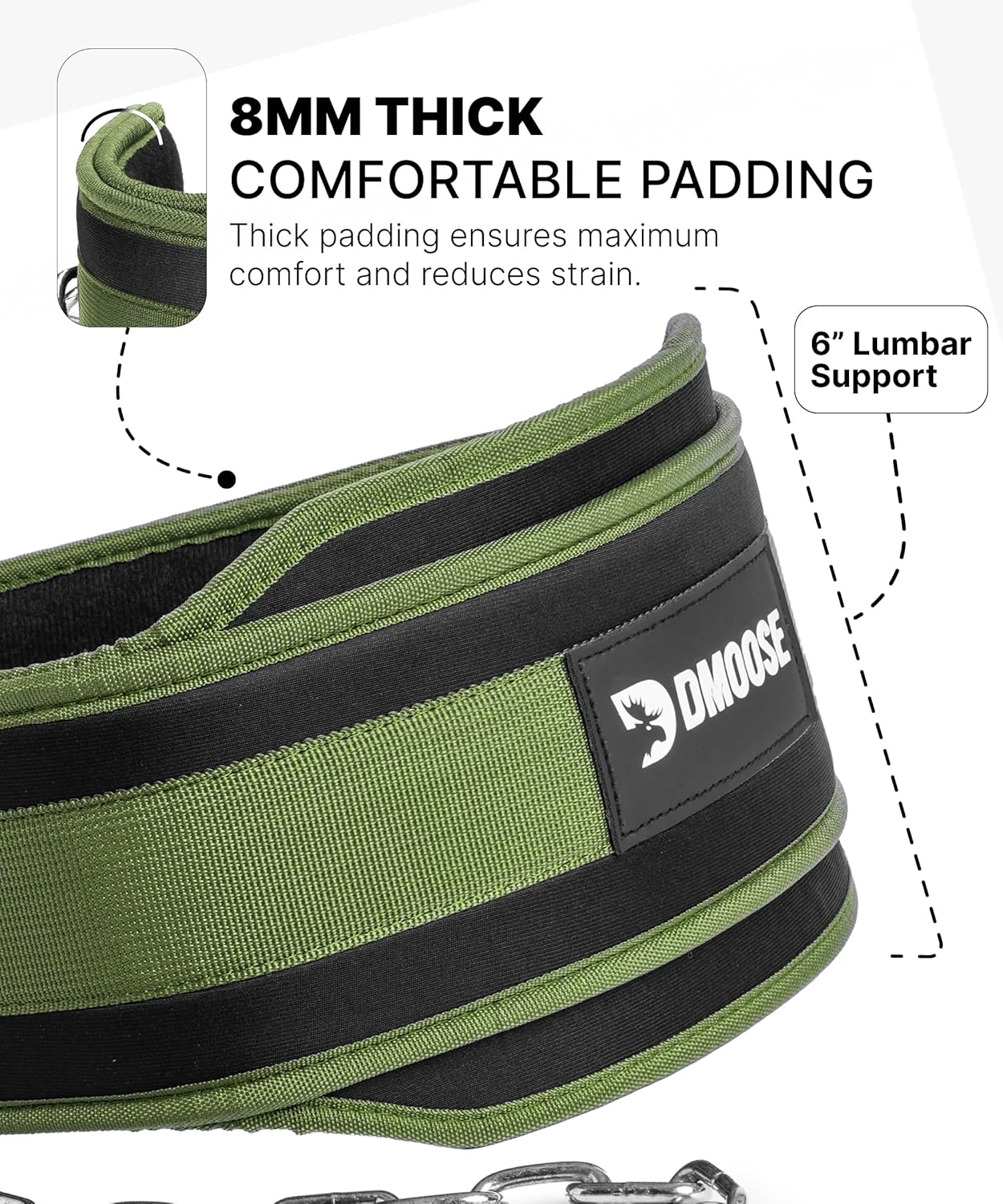 Detalle de DMoose Fitness dip belt 36 inch chain