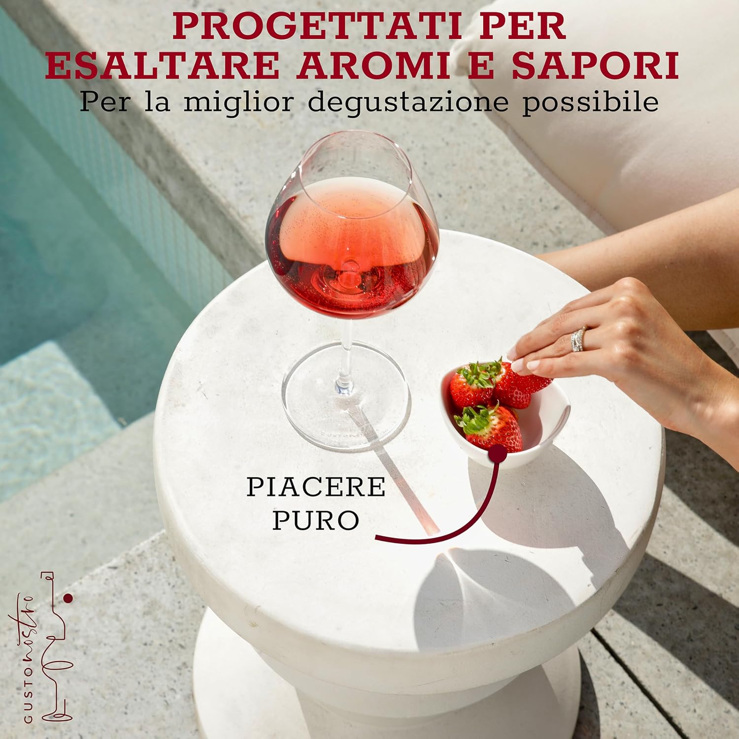 Thumbnail 5 de Gusto Nostro: Set di 6 Calici Vino in Cristallo, 650 ml – Vetro soffiato a mano, stelo lungo, lavabili in lavastoviglie