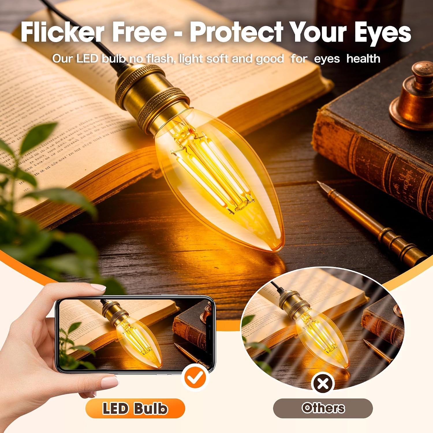 Thumbnail 5 de E14 LED Vintage Candle Bulb 2 Pack