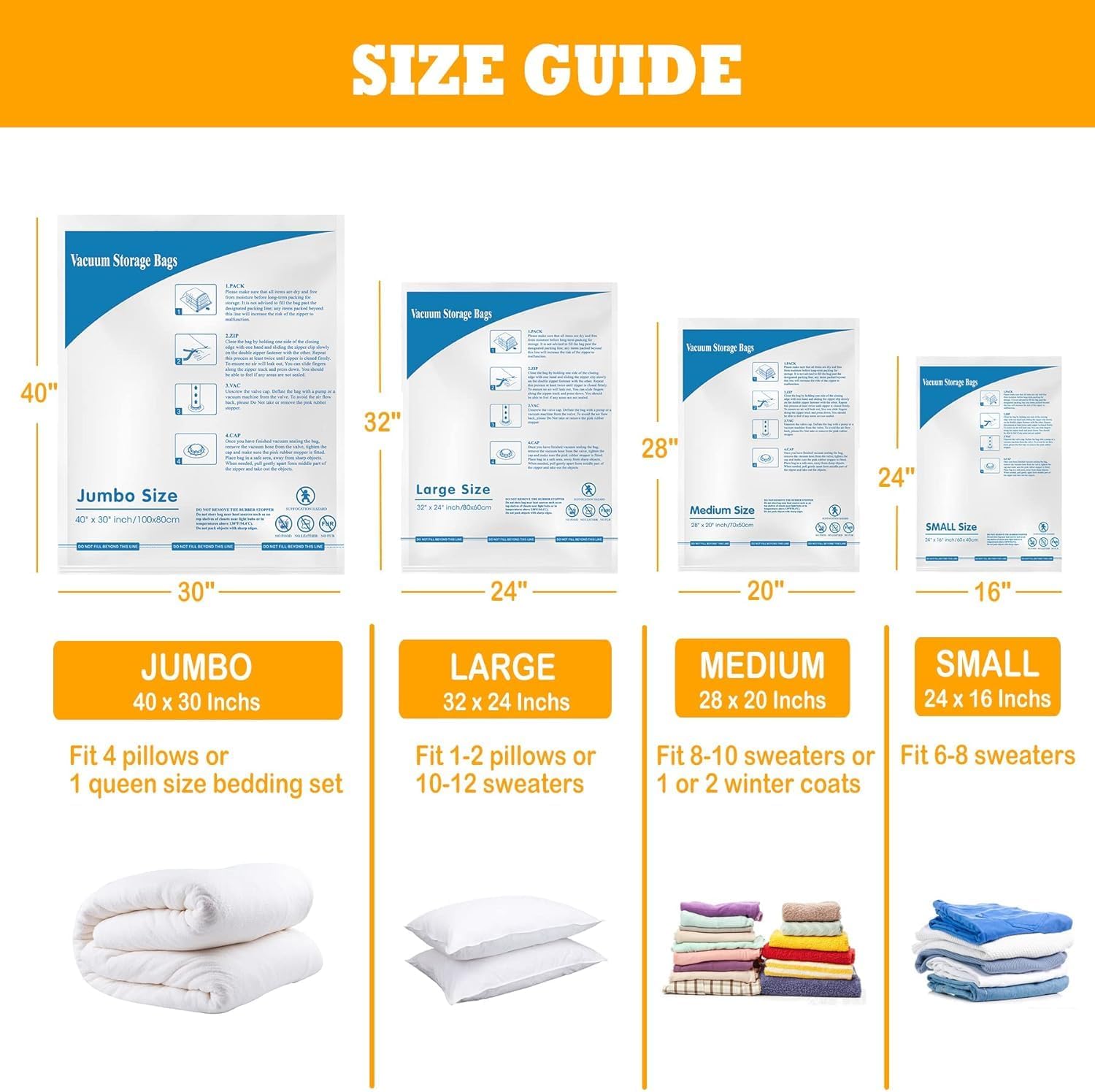 Detalle 2 de Vacuum Storage Bags 8 Large 32 x 24
