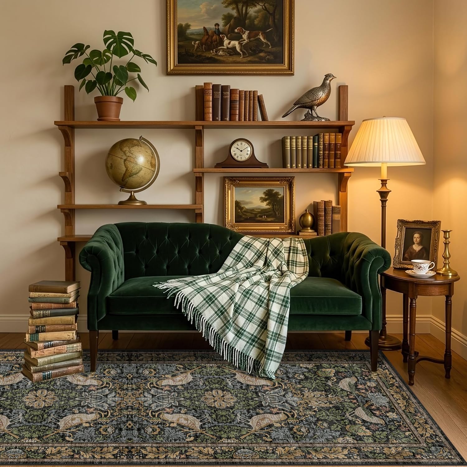 Thumbnail 2 de Vintage Runner Rugs for Hallways - 2'6" x 8' Washable Non-Slip Floral Hallway Runner
