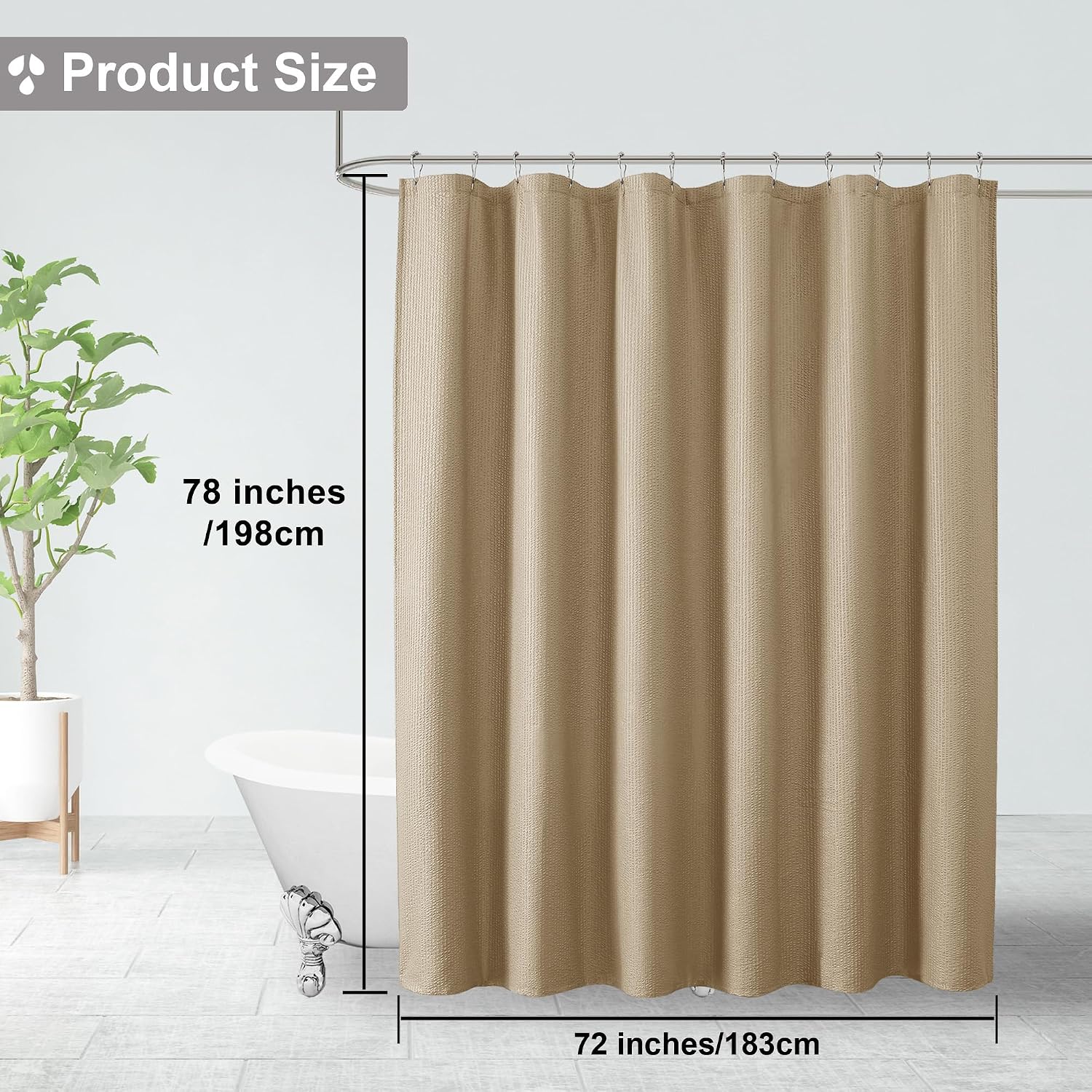 Detalle de OVZME Shower Curtain, 100% Polyester