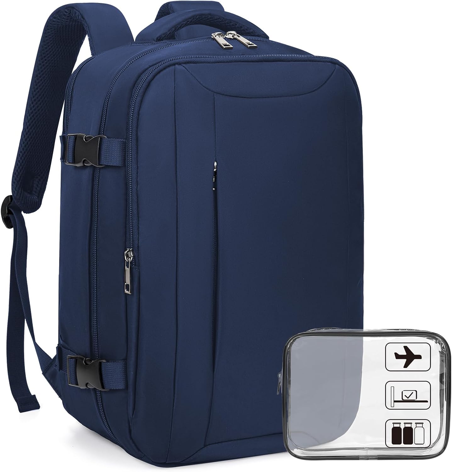 Detalle de Xkdoai cabin bag backpack for Easyjet (45 x 36 x 20cm) with TSA-style clear toiletry bag