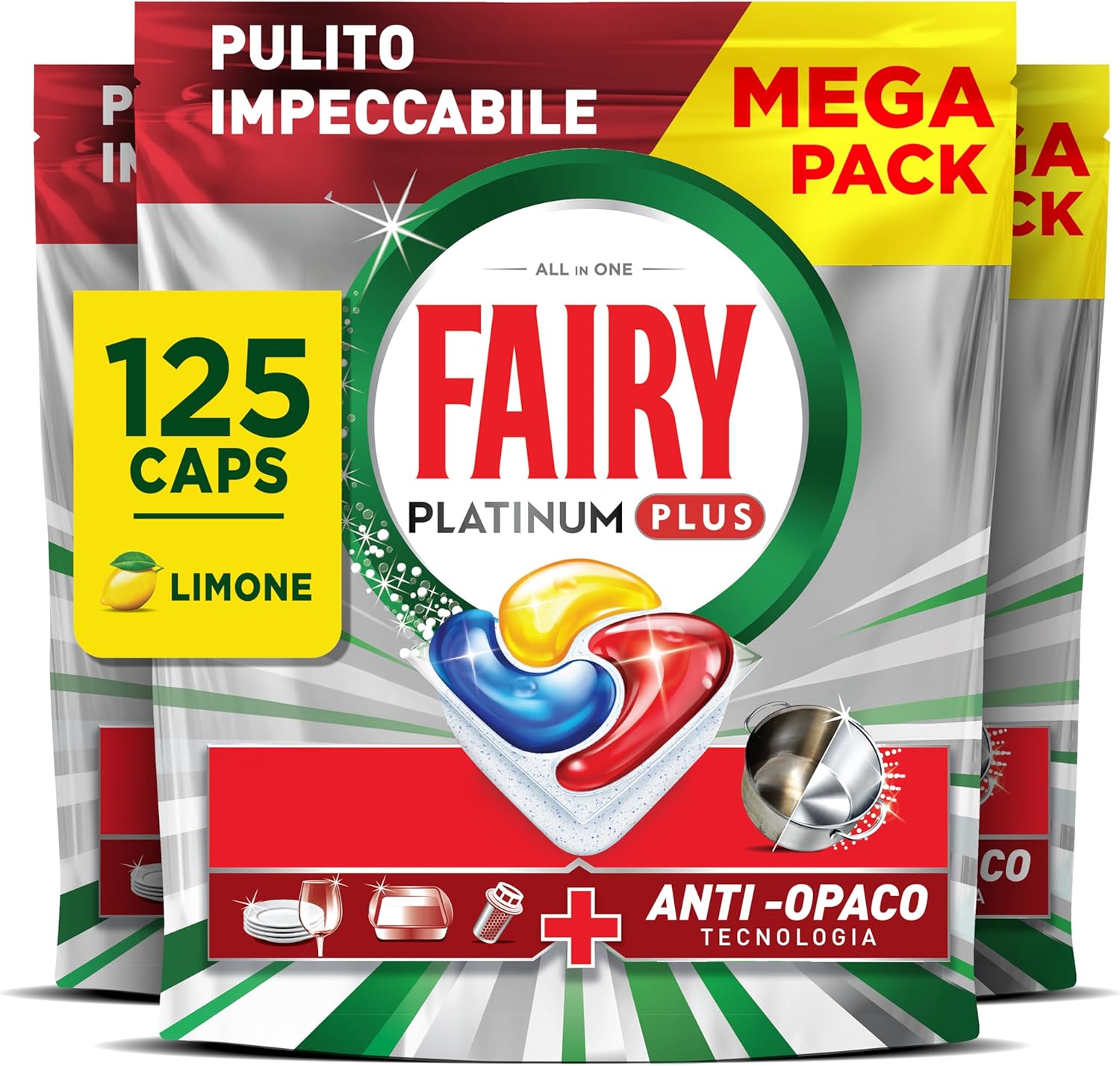 Fairy Platinum pastiglie lavastoviglie 125 capsule 🍽
