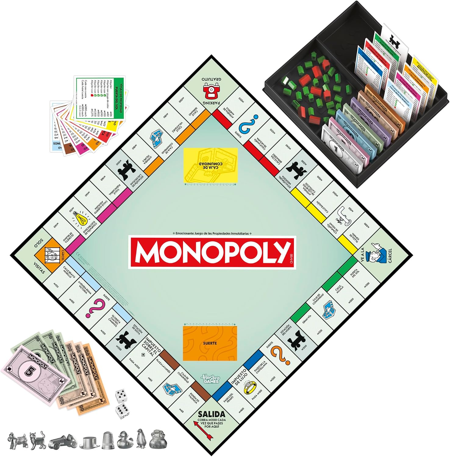 Detalle de Hasbro Monopoly Clásico juego de 2 a 6 jugadores 🎲