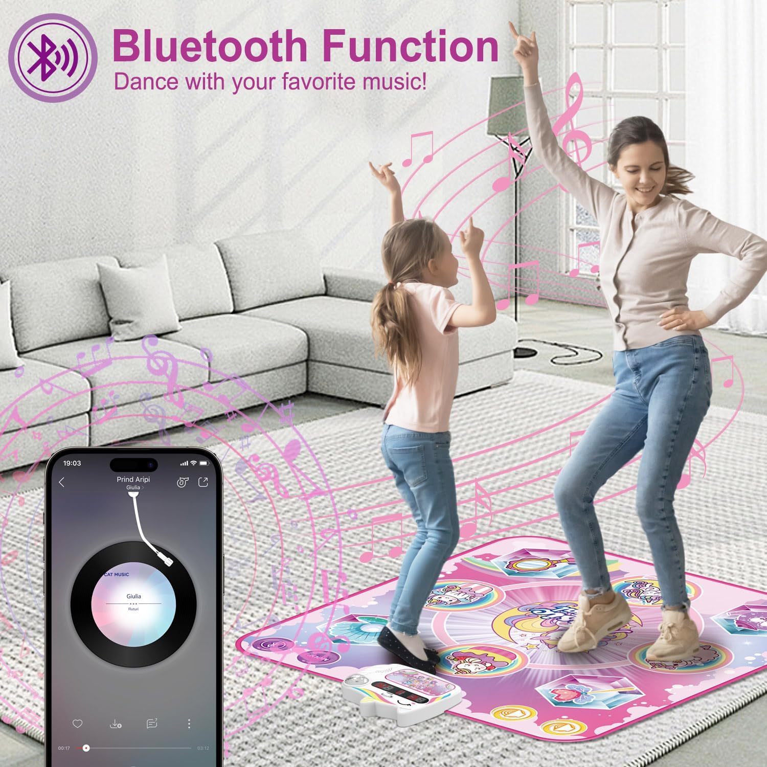 Thumbnail 1 de TOPBLASTERBOX Unicorn Dance Mat, Bluetooth 6‑mode