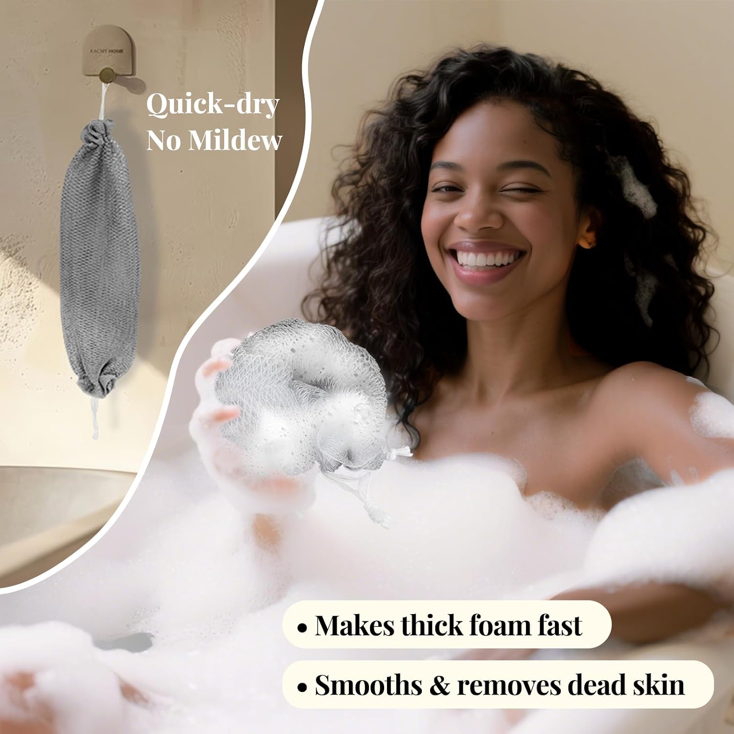 Thumbnail 2 de Zeefpod African Net Sponge, 4-Pack, 42-Inch Nylon Body Exfoliators