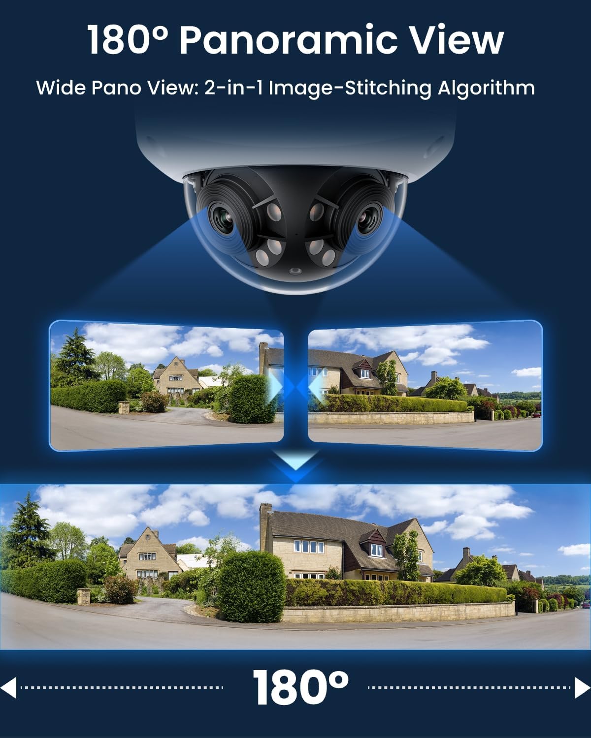 Detalle 2 de REOLINK Duo 3V PoE 16MP Dual-Lens Security Camera, 180° View, IK10