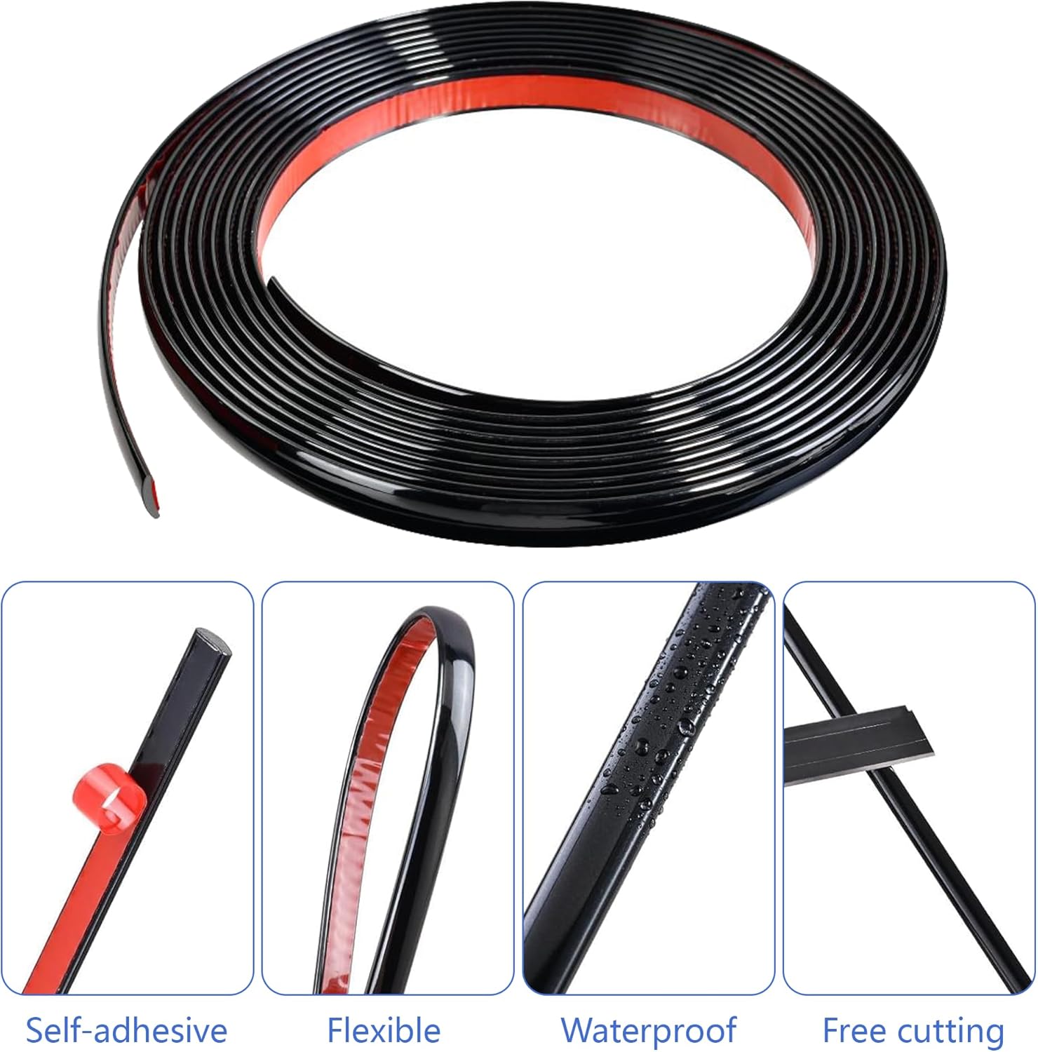 Thumbnail 2 de Moulure décorative PVC 13 mm, 5 m noire