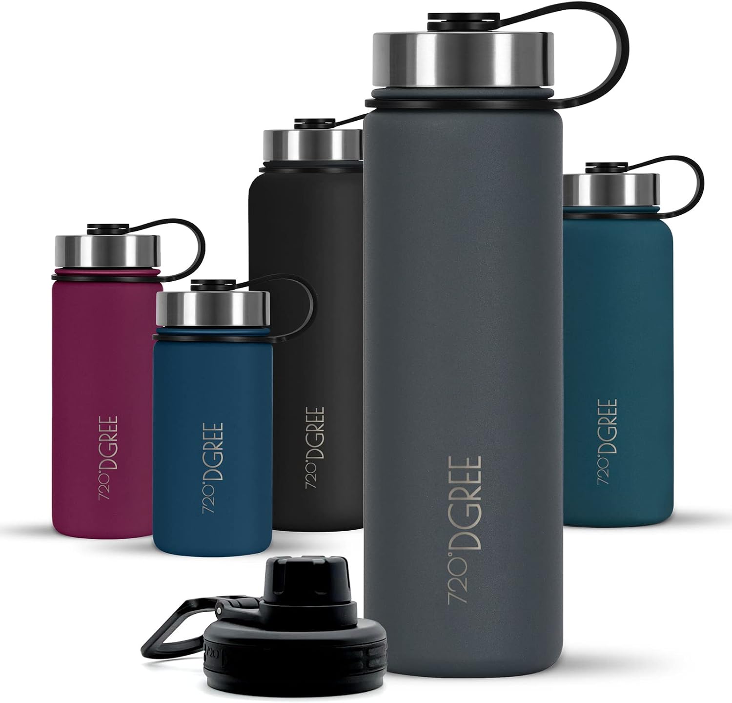 Detalle de 720°DGREE noLimit Borraccia termica doppia parete in acciaio inox (410–1200 ml) con tappo sportivo