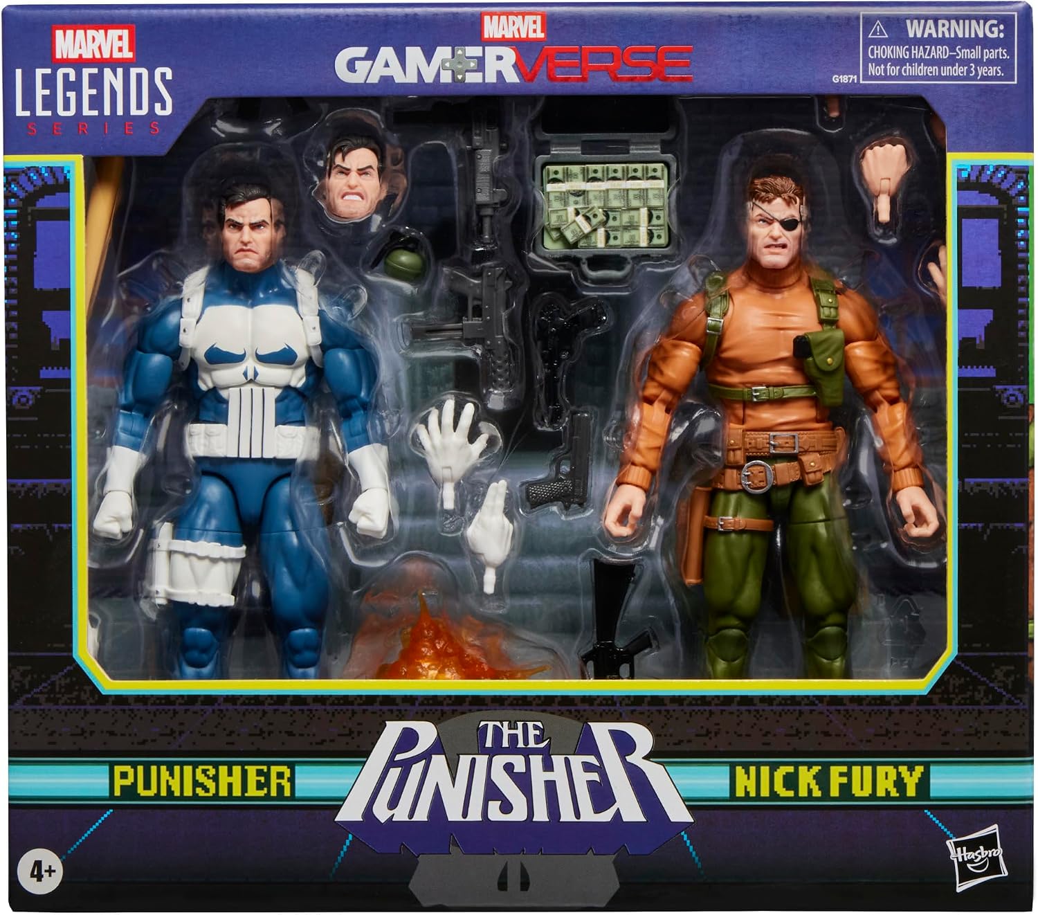 Detalle de Marvel Legends Gamerverse Punisher & Nick Fury 6-Inch
