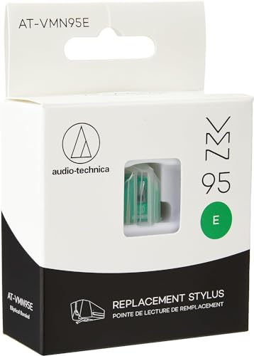 Detalle de Audio-Technica VMN95E, pointe elliptique verte pour série VM95, cantilever aluminium