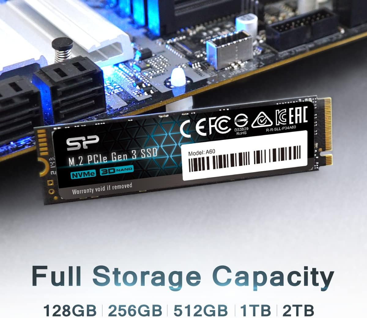 Thumbnail 3 de Silicon Power P34A60 2TB NVMe M.2 2280 PCIe Gen3x4 SSD