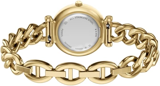 Thumbnail 4 de Fossil Carlie Damen Uhr – Quarz mit 3-Zeigern, goldfarbener Edelstahlriemen