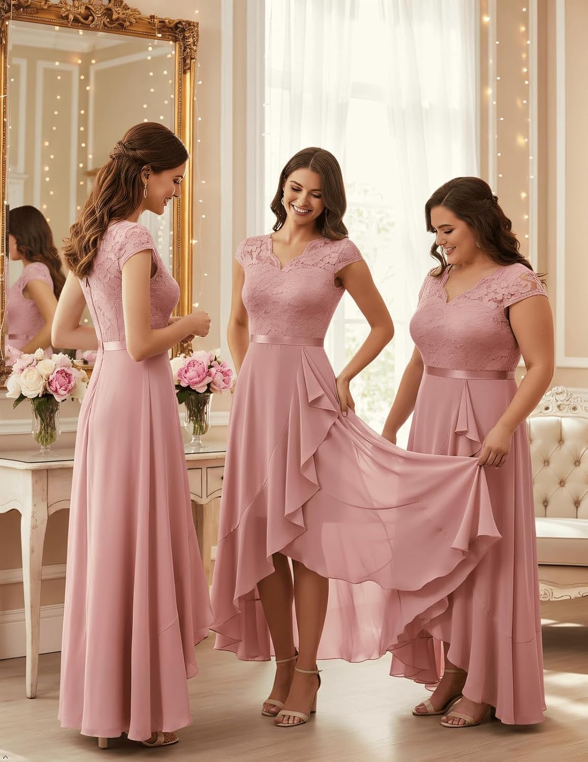 Thumbnail 2 de Bbonlinedress Abendkleid Elegantes Spitzenchiffon Kleid