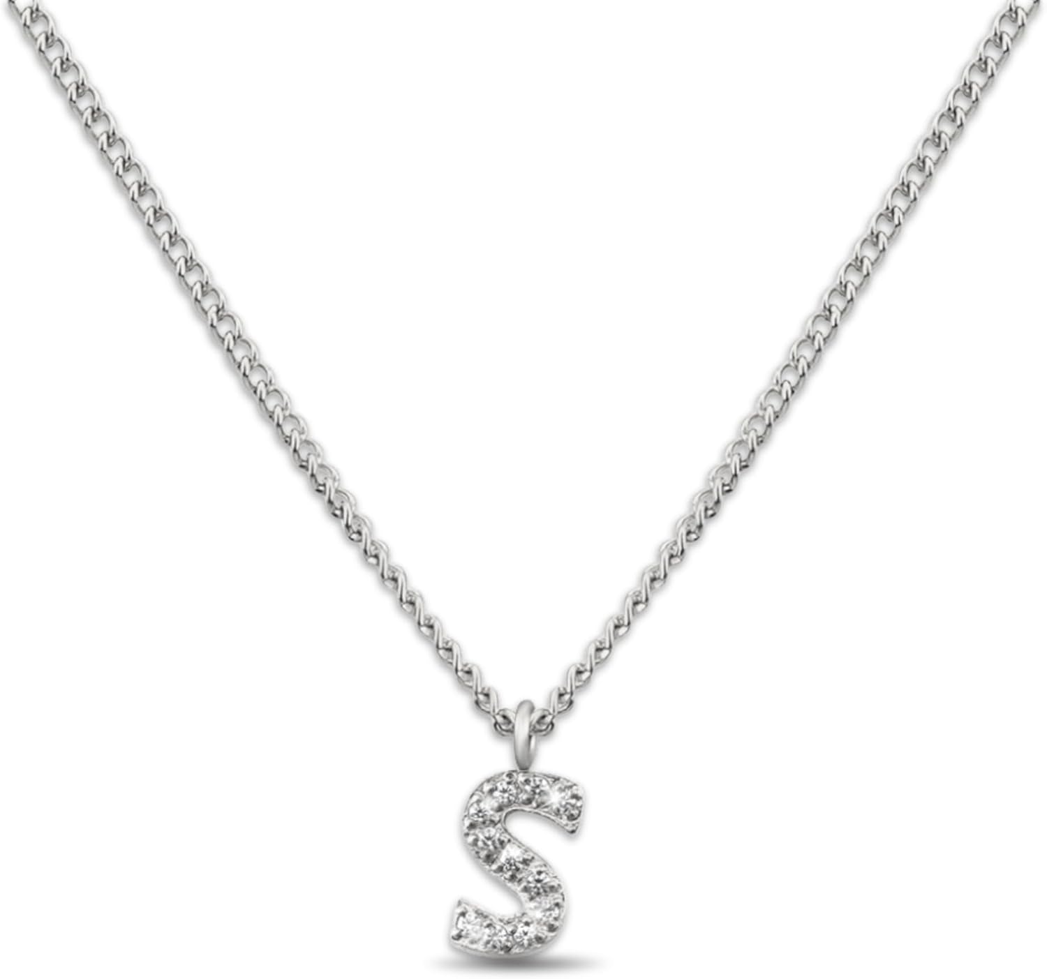 Detalle de GD GOOD.designs Kette mit Buchstaben Silber – initialen Anhänger aus 316L Edelstahl