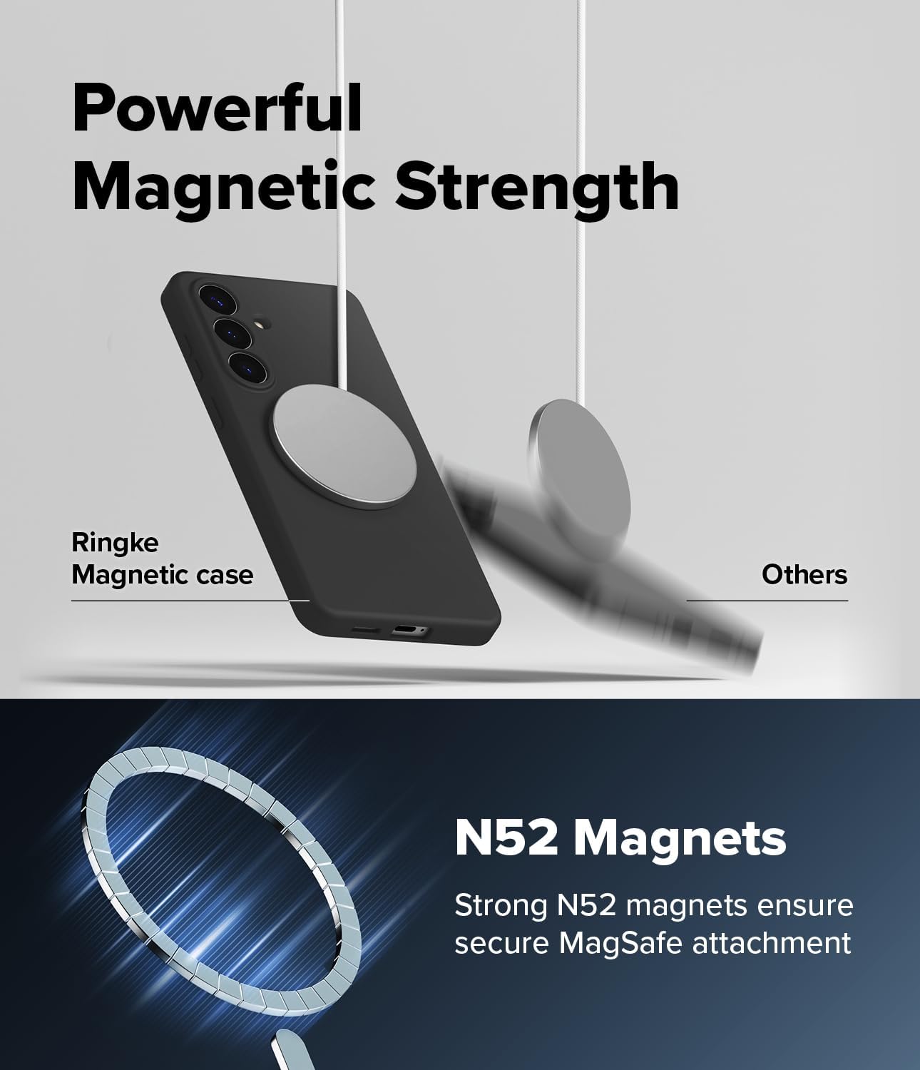 Detalle de Ringke Silicone Magnetic für Samsung Galaxy S26 Plus Hülle – Schwarz, kompatibel mit MagSafe